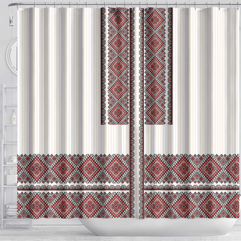 Ukraine Vyshyvanka Day Shower Curtain Ukrainian Folk Seamless
