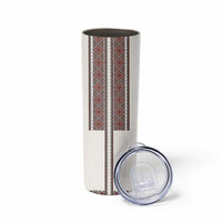 Ukraine Vyshyvanka Day Skinny Tumbler Ukrainian Folk Seamless