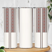 Ukraine Vyshyvanka Day Skinny Tumbler Ukrainian Folk Seamless