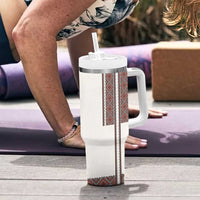 Ukraine Vyshyvanka Day Tumbler With Handle Ukrainian Folk Seamless