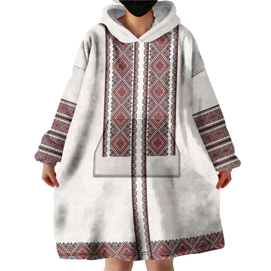 Ukraine Vyshyvanka Day Wearable Blanket Hoodie Ukrainian Folk Seamless