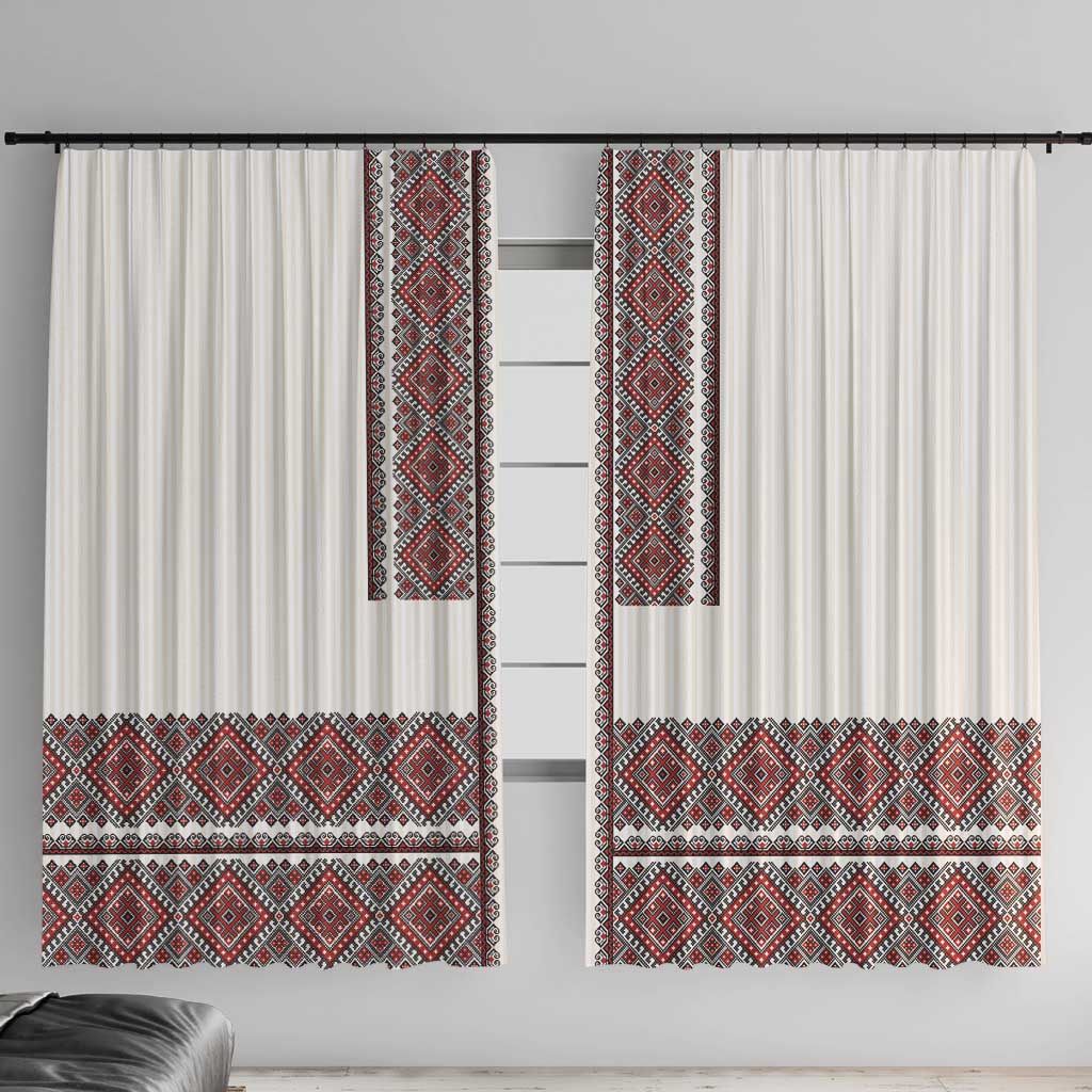 Ukraine Vyshyvanka Day Window Curtain Ukrainian Folk Seamless