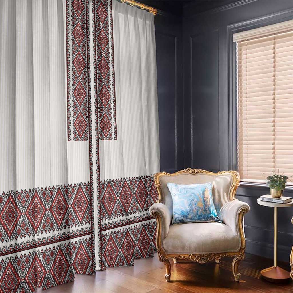 Ukraine Vyshyvanka Day Window Curtain Ukrainian Folk Seamless