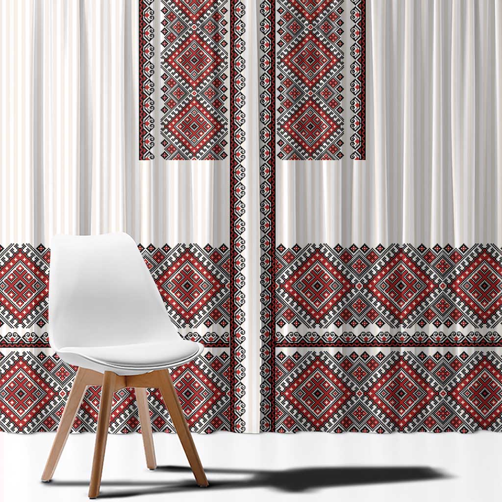 Ukraine Vyshyvanka Day Window Curtain Ukrainian Folk Seamless