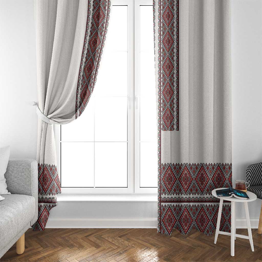Ukraine Vyshyvanka Day Window Curtain Ukrainian Folk Seamless