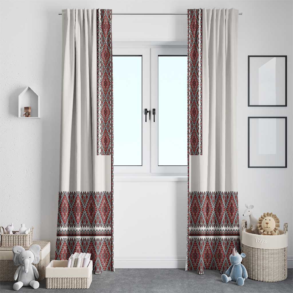 Ukraine Vyshyvanka Day Window Curtain Ukrainian Folk Seamless