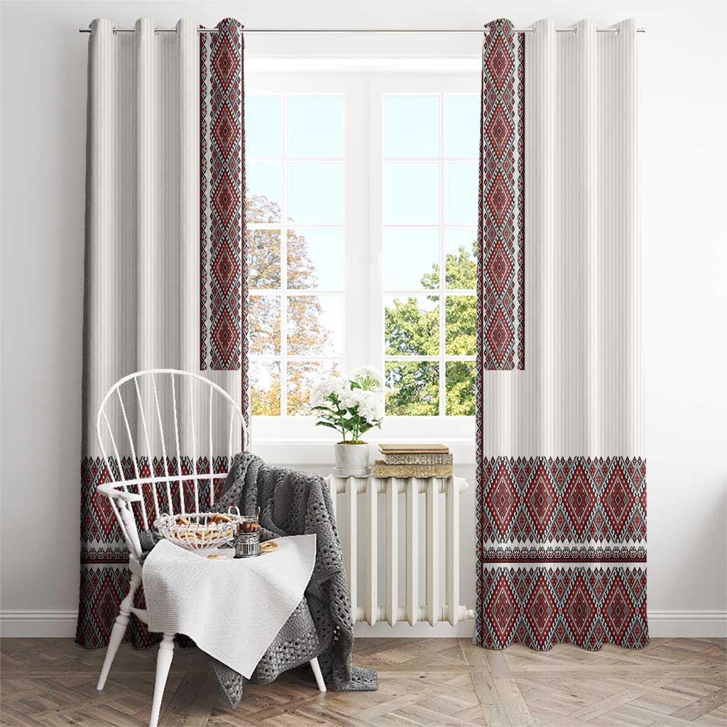 Ukraine Vyshyvanka Day Window Curtain Ukrainian Folk Seamless