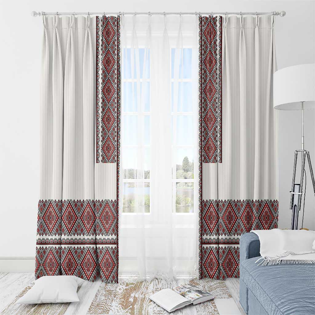 Ukraine Vyshyvanka Day Window Curtain Ukrainian Folk Seamless