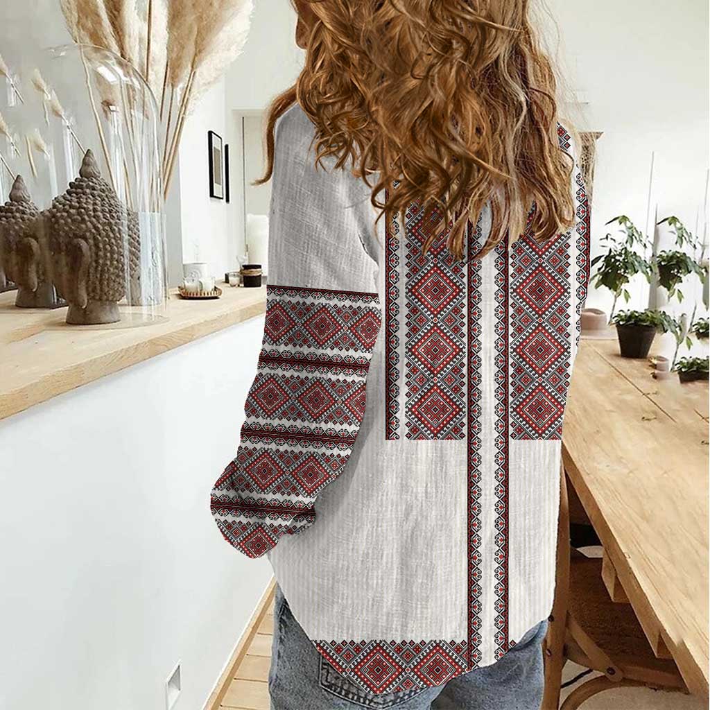 Ukraine Vyshyvanka Day Women Casual Shirt Ukrainian Folk Seamless