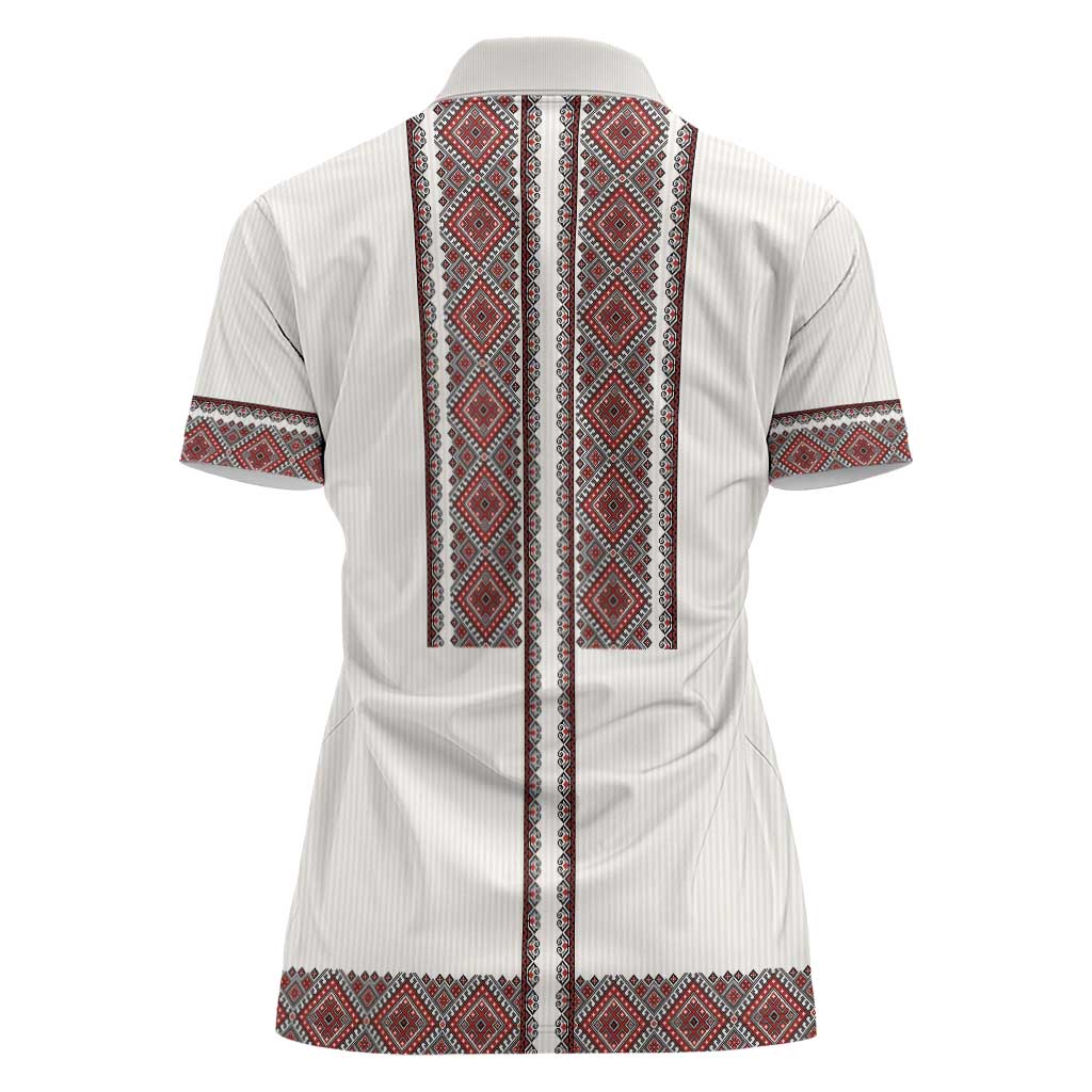 Ukraine Vyshyvanka Day Women Polo Shirt Ukrainian Folk Seamless