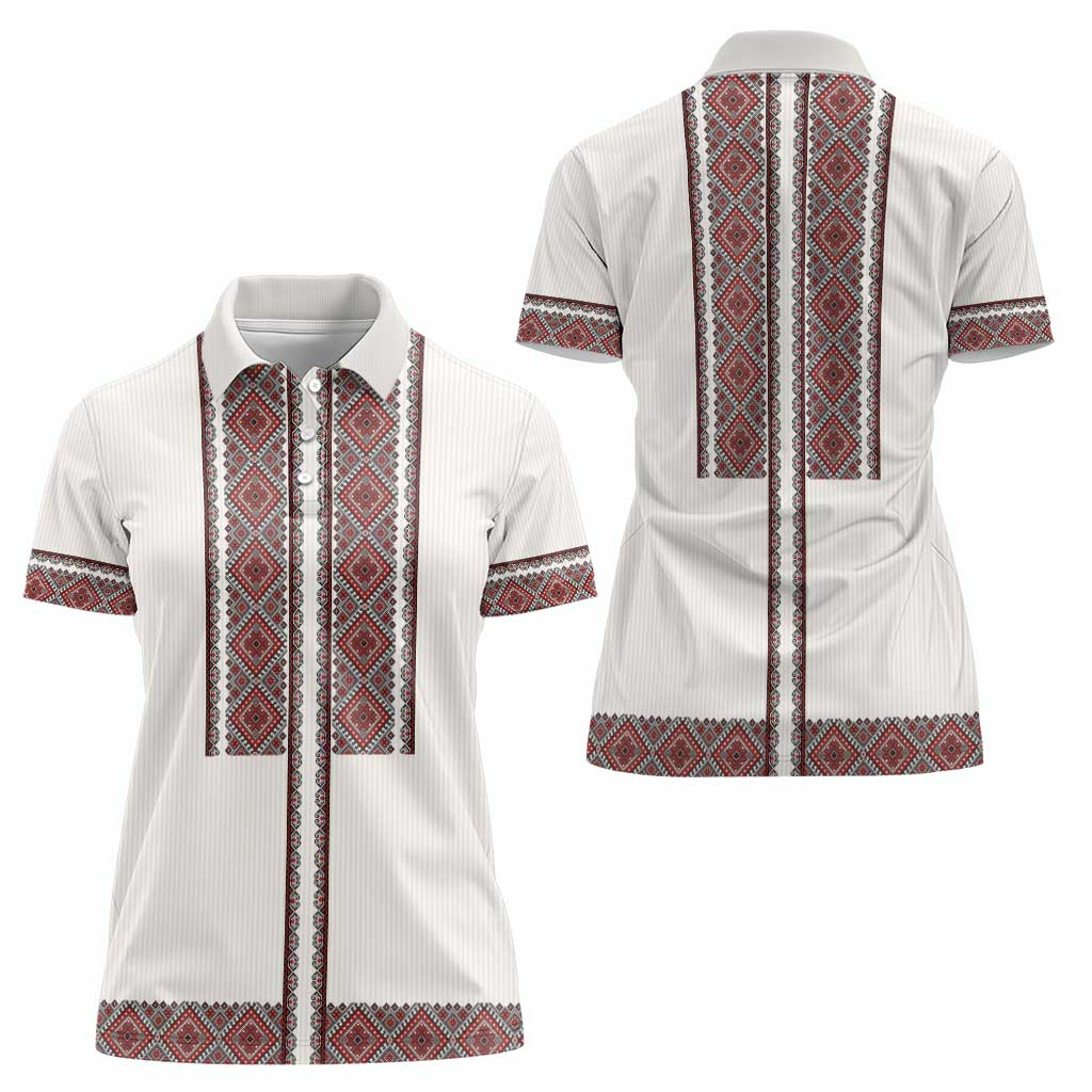 Ukraine Vyshyvanka Day Women Polo Shirt Ukrainian Folk Seamless