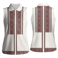Ukraine Vyshyvanka Day Women Sleeveless Polo Shirt Ukrainian Folk Seamless