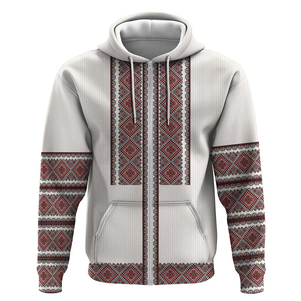 Ukraine Vyshyvanka Day Zip Hoodie Ukrainian Folk Seamless