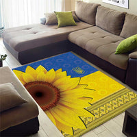 Ukraine National Flag Day Area Rug 23 August with Sunflower