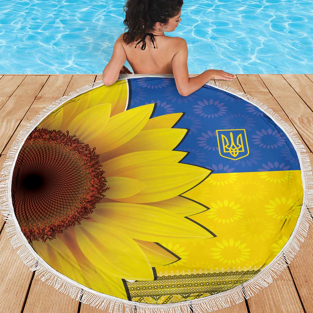 Ukraine National Flag Day Beach Blanket 23 August with Sunflower