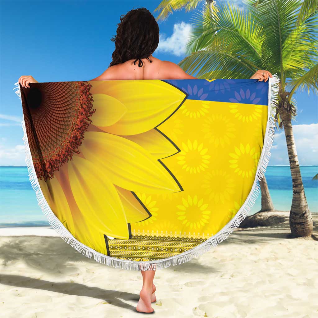 Ukraine National Flag Day Beach Blanket 23 August with Sunflower