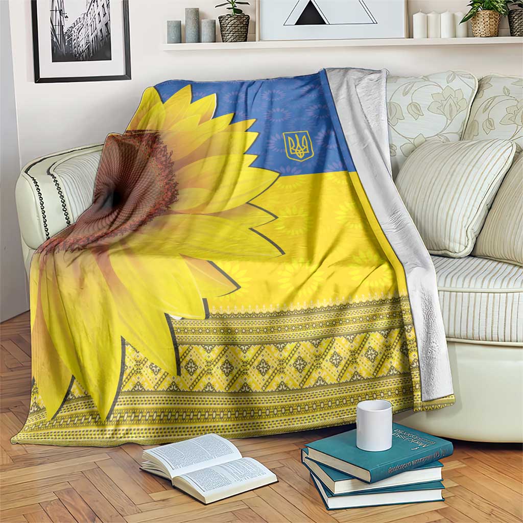 Ukraine National Flag Day Blanket 23 August with Sunflower