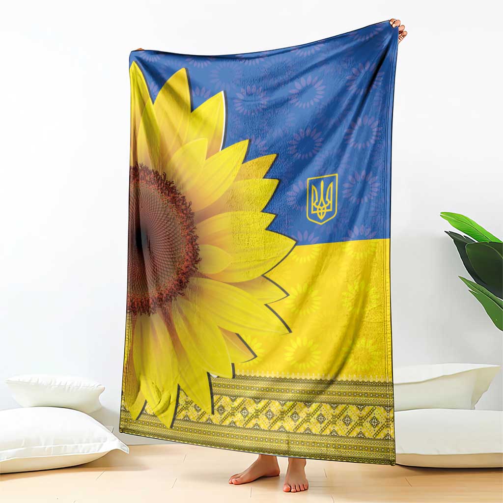 Ukraine National Flag Day Blanket 23 August with Sunflower
