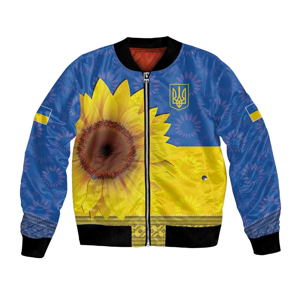 Ukraine National Flag Day Bomber Jacket 23 August with Sunflower
