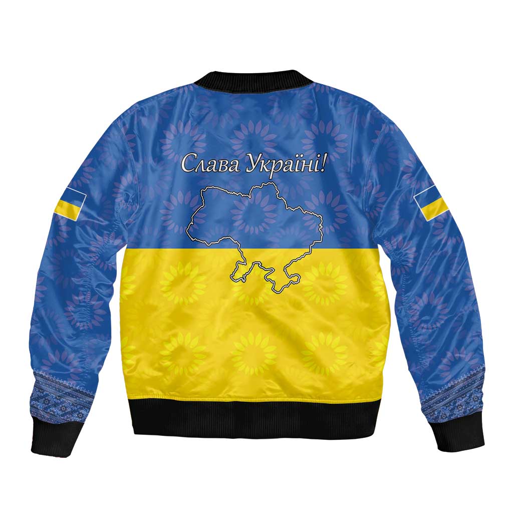 Ukraine National Flag Day Bomber Jacket 23 August with Sunflower