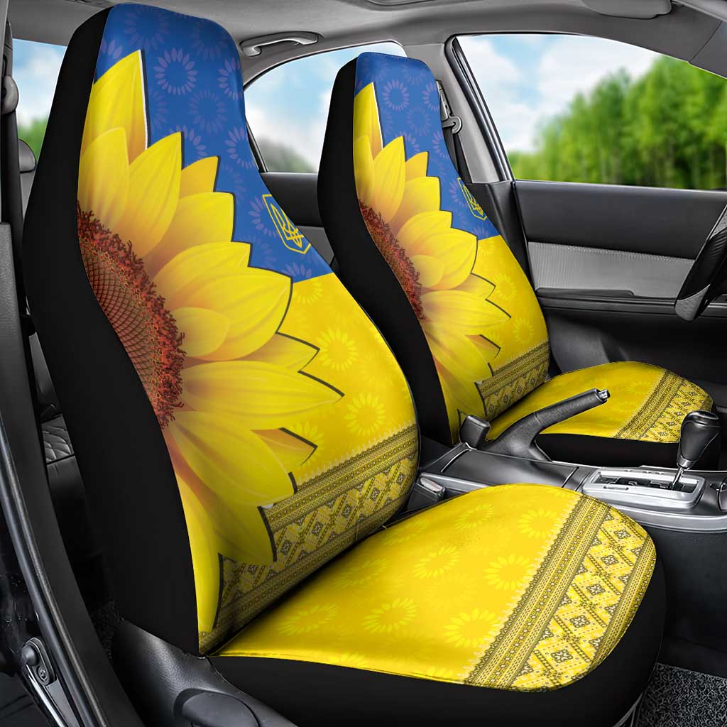 Ukraine National Flag Day Car Seat Cover 23 August with Sunflower