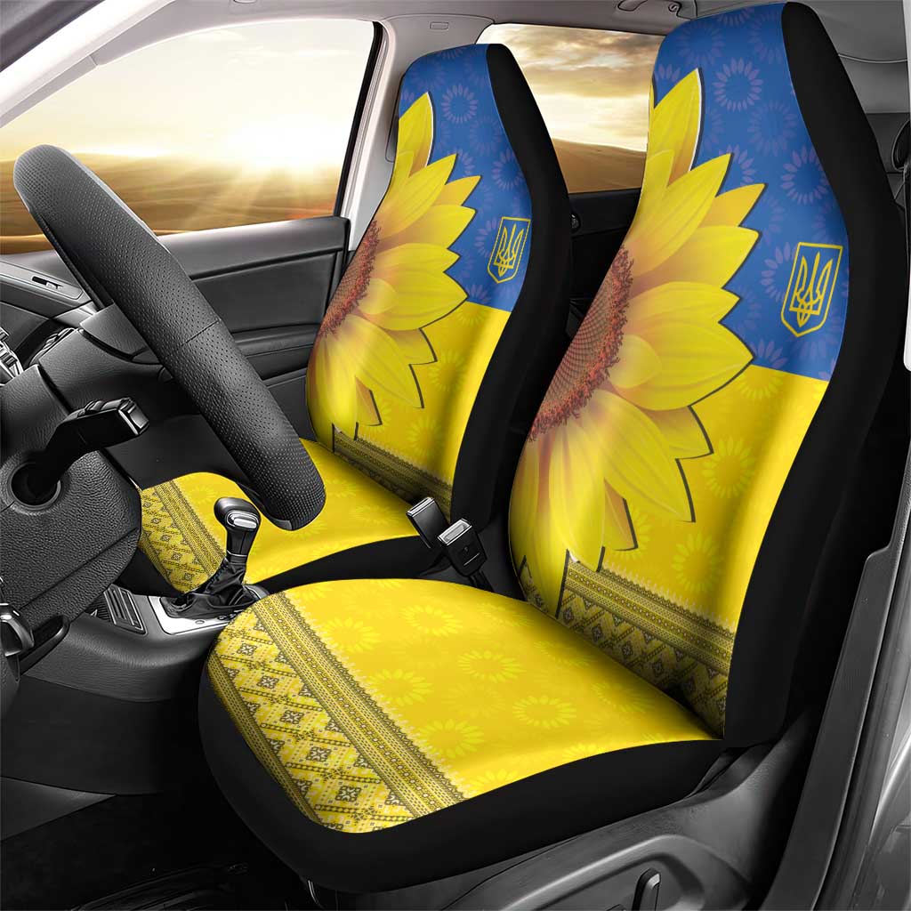 Ukraine National Flag Day Car Seat Cover 23 August with Sunflower