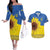 Ukraine National Flag Day Couples Matching Off The Shoulder Long Sleeve Dress and Hawaiian Shirt 23 August with Sunflower