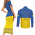 Ukraine National Flag Day Couples Matching Short Sleeve Bodycon Dress and Long Sleeve Button Shirt 23 August with Sunflower