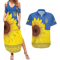 Ukraine National Flag Day Couples Matching Summer Maxi Dress and Hawaiian Shirt 23 August with Sunflower