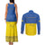 Ukraine National Flag Day Couples Matching Tank Maxi Dress and Long Sleeve Button Shirt 23 August with Sunflower