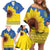 Ukraine National Flag Day Family Matching Off Shoulder Short Dress and Hawaiian Shirt 23 August with Sunflower