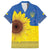 Ukraine National Flag Day Family Matching Short Sleeve Bodycon Dress and Hawaiian Shirt 23 August with Sunflower