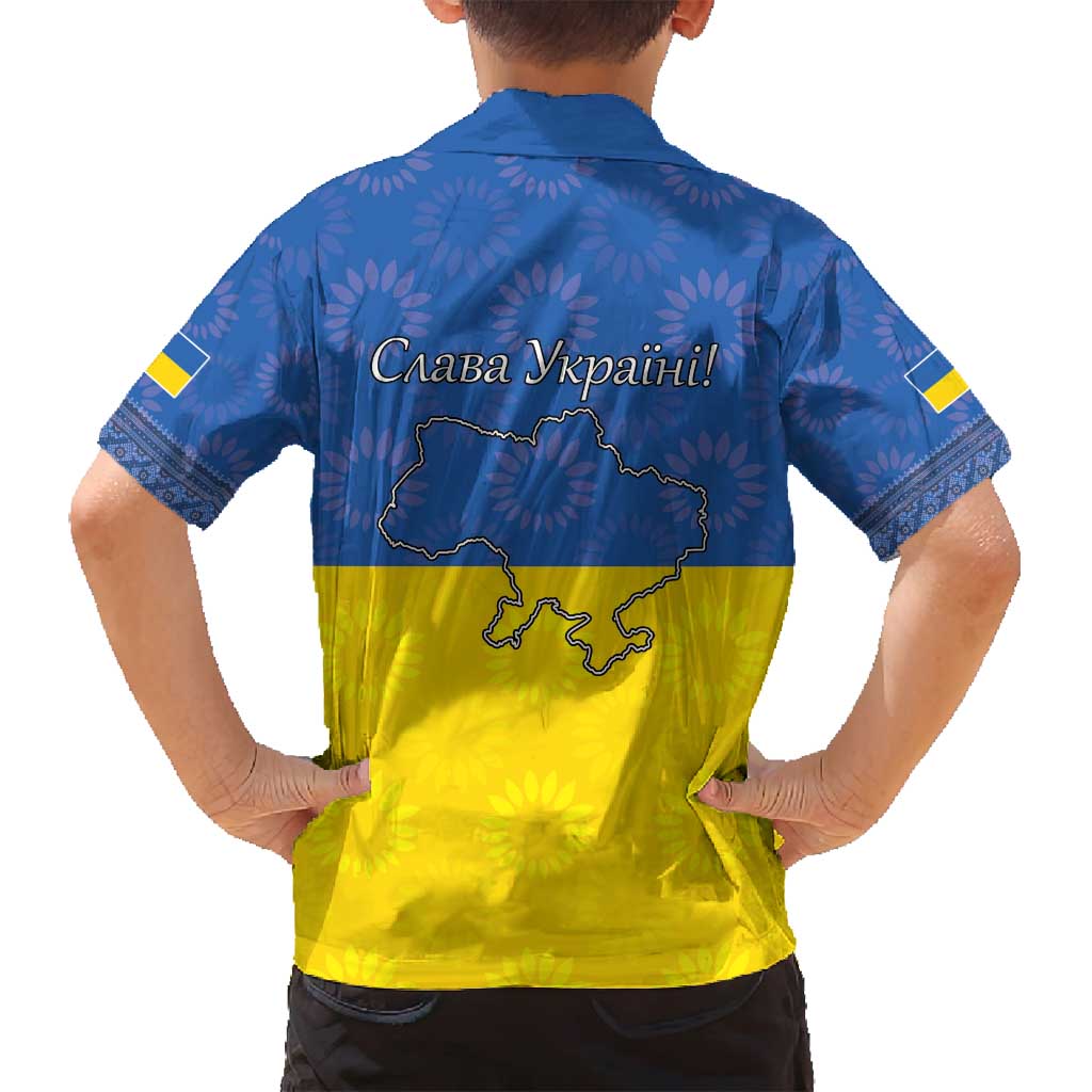 Ukraine National Flag Day Family Matching Tank Maxi Dress and Hawaiian Shirt 23 August with Sunflower