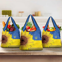 Ukraine National Flag Day Grocery Bag 23 August with Sunflower