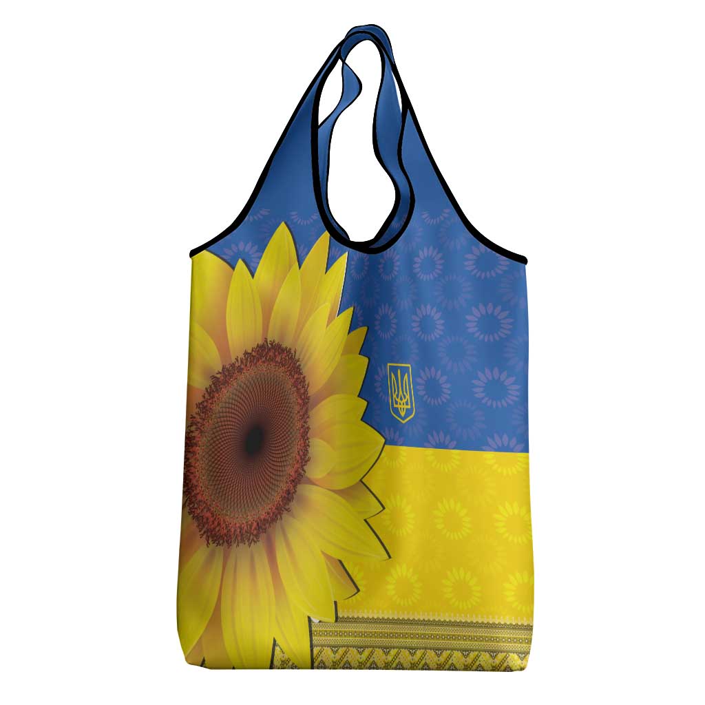 Ukraine National Flag Day Grocery Bag 23 August with Sunflower