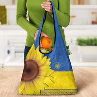 Ukraine National Flag Day Grocery Bag 23 August with Sunflower