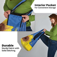 Ukraine National Flag Day Grocery Bag 23 August with Sunflower