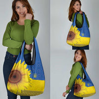 Ukraine National Flag Day Grocery Bag 23 August with Sunflower