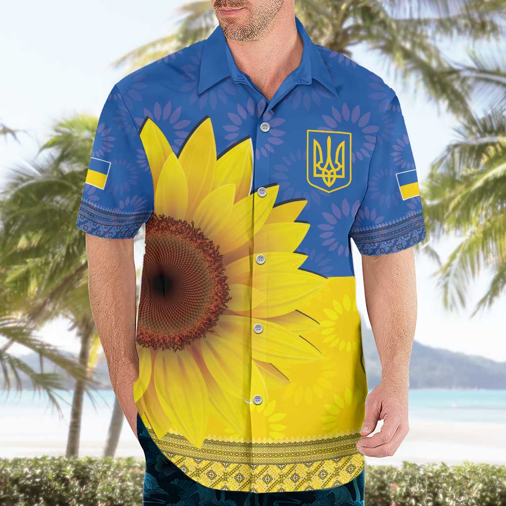 Ukraine National Flag Day Hawaiian Shirt 23 August with Sunflower