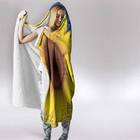 Ukraine National Flag Day Hooded Blanket 23 August with Sunflower