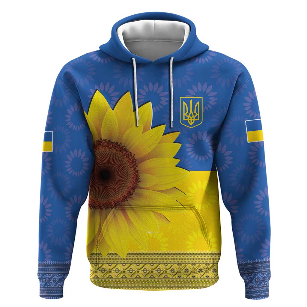 Ukraine National Flag Day Hoodie 23 August with Sunflower