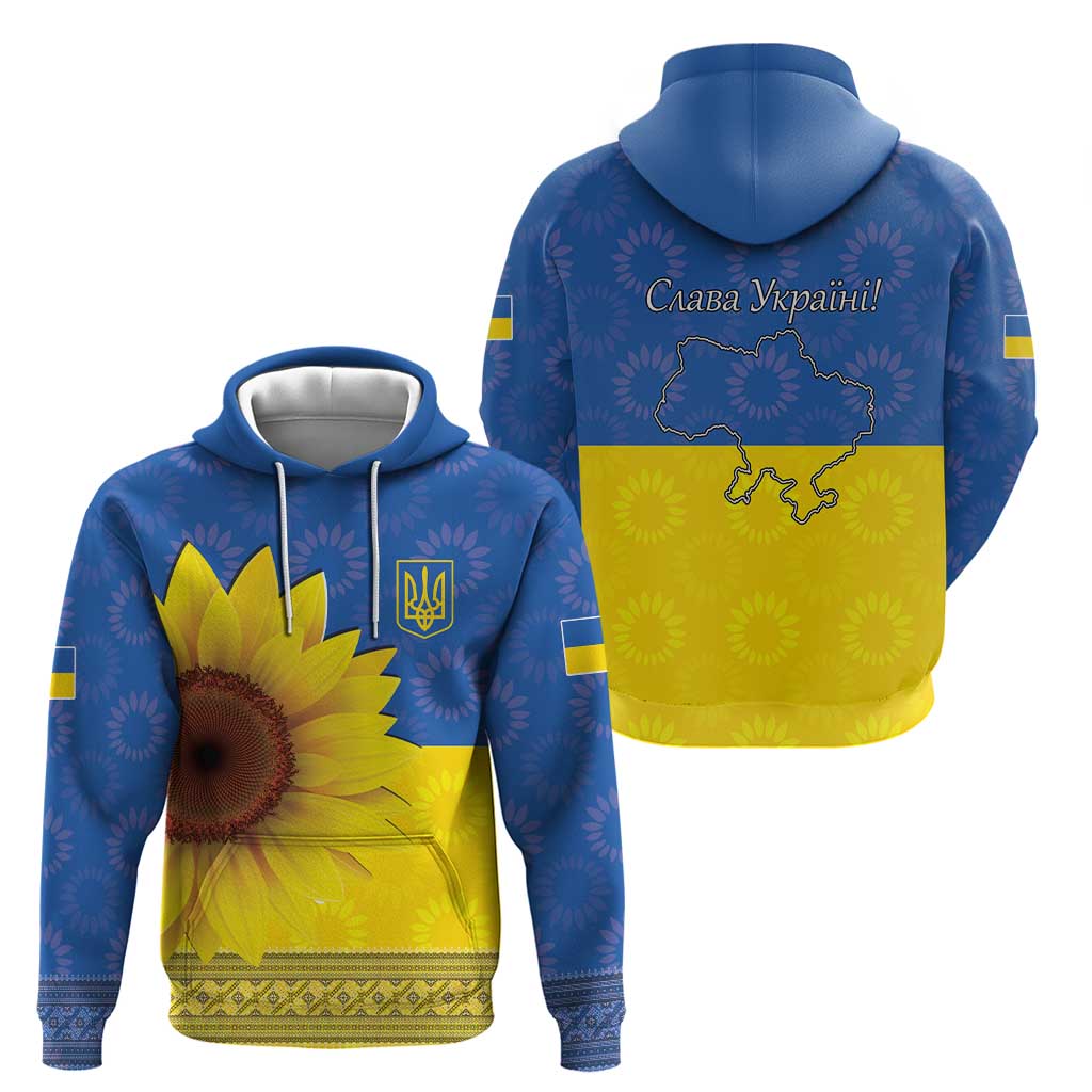 Ukraine National Flag Day Hoodie 23 August with Sunflower