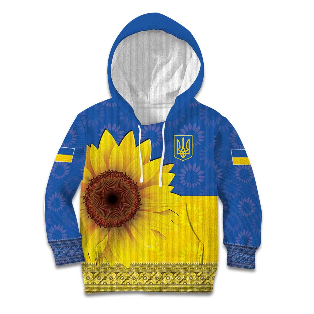 Ukraine National Flag Day Kid Hoodie 23 August with Sunflower