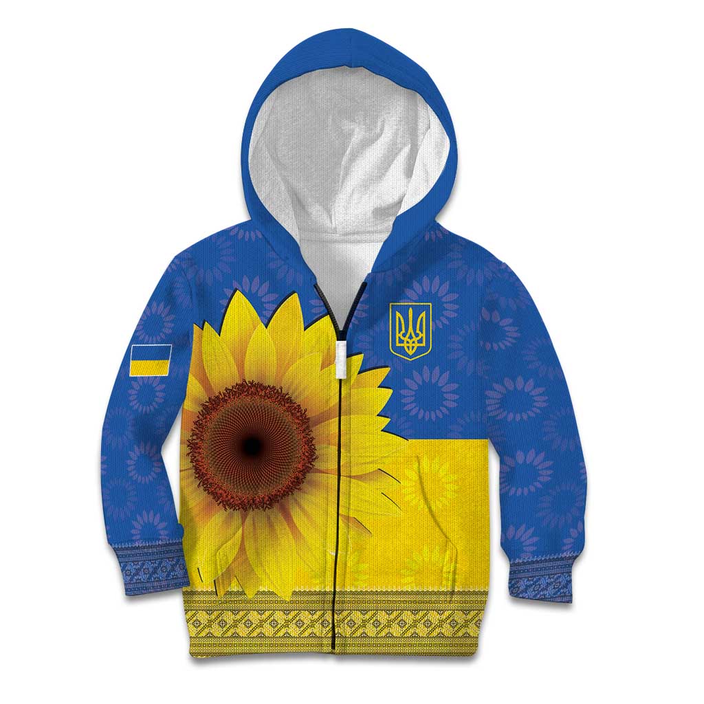 Ukraine National Flag Day Kid Hoodie 23 August with Sunflower