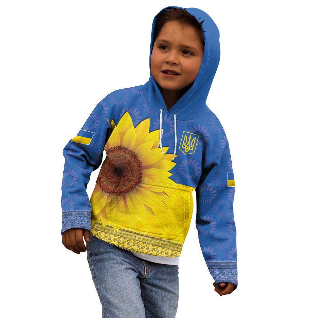 Ukraine National Flag Day Kid Hoodie 23 August with Sunflower