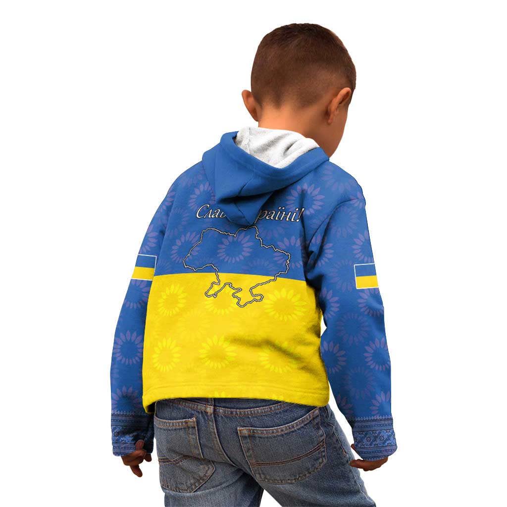 Ukraine National Flag Day Kid Hoodie 23 August with Sunflower