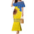 Ukraine National Flag Day Mermaid Dress 23 August with Sunflower