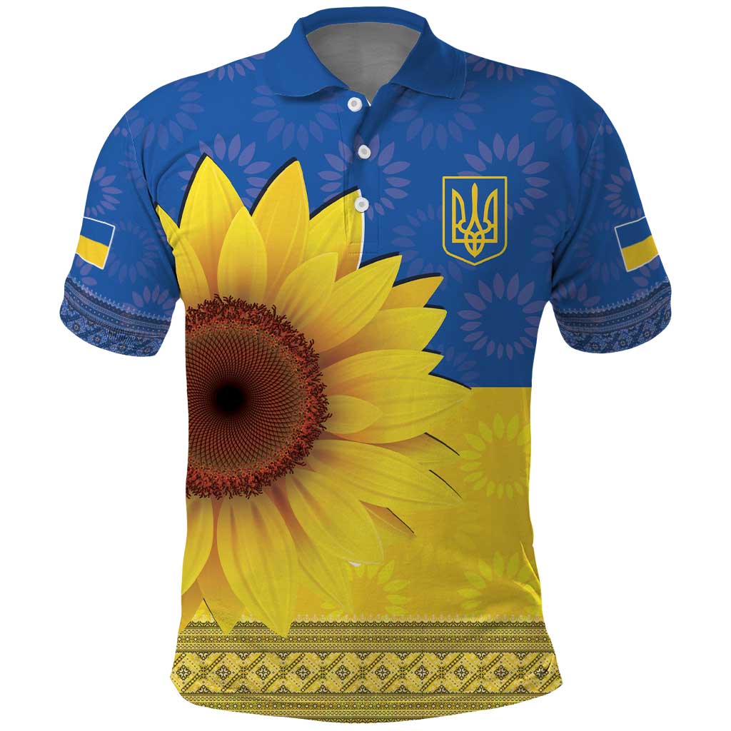 Ukraine National Flag Day Polo Shirt 23 August with Sunflower
