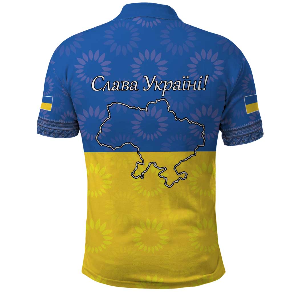 Ukraine National Flag Day Polo Shirt 23 August with Sunflower
