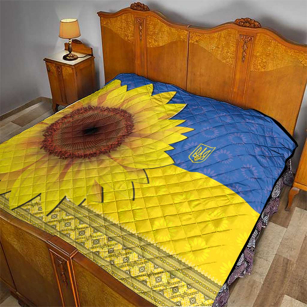 Ukraine National Flag Day Quilt 23 August with Sunflower